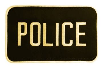 Image of Uncle Mike's Police ID Patch Black/Gold L, 5x8in. Velcro/Molle, Poly Bag 7705011