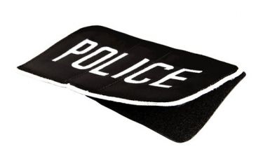 Image of Uncle Mike's Police ID Patch Black/White S, 2.25x4.25in. Velcro/Molle, Poly Bag 7705020