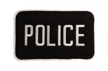 Image of Uncle Mike's Police ID Patch Black/White L, 5x8in. Velcro/Molle, Poly Bag 7705010