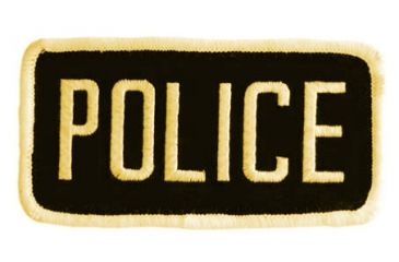 Image of Uncle Mike's Police ID Patch Black/Gold S, 2.25x4.25in. Velcro/Molle, Poly Bag 7705021