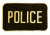 Uncle Mike's Police ID Patch Black/Gold L, 5x8in. Velcro/Molle, Poly Bag 7705011