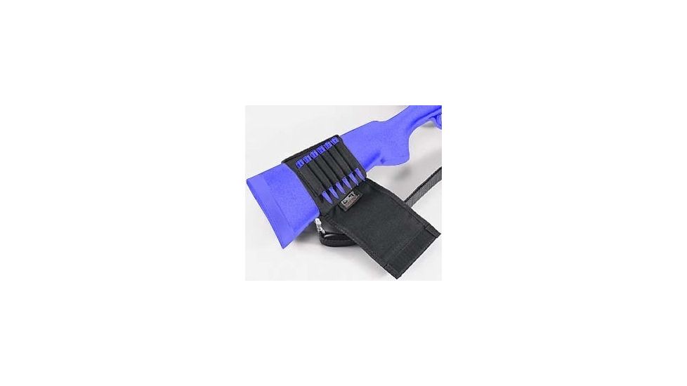 Uncle Mike's Butt stock shell holders with flap, Loops 5, Cordura, Shotgun Style