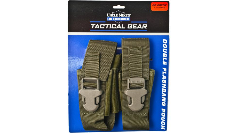 Uncle Mike's Law Enforcement Flash Bang Pouch w/ Side Release Buckle, OD Green 7702426