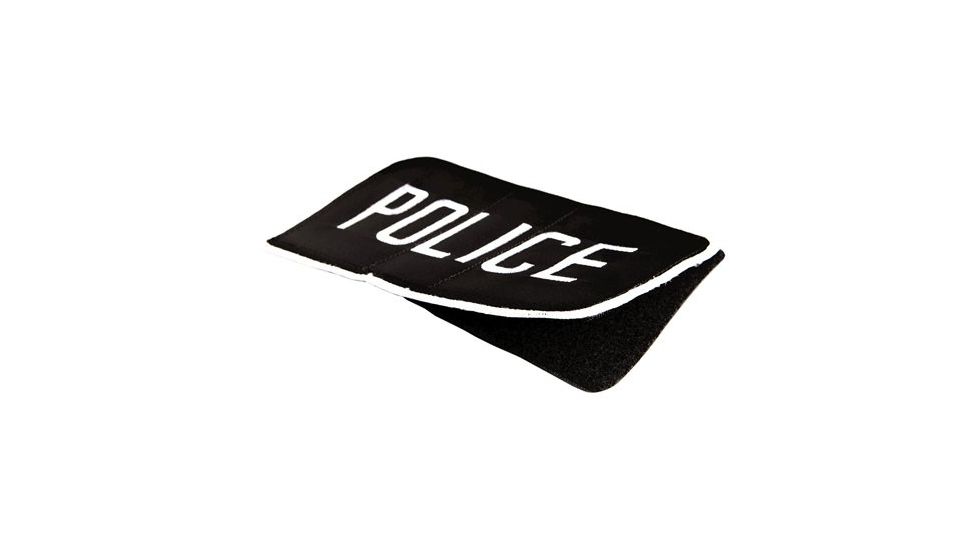 Uncle Mike's Police ID Patch Black/White S, 2.25x4.25in. Velcro/Molle, Poly Bag 7705020