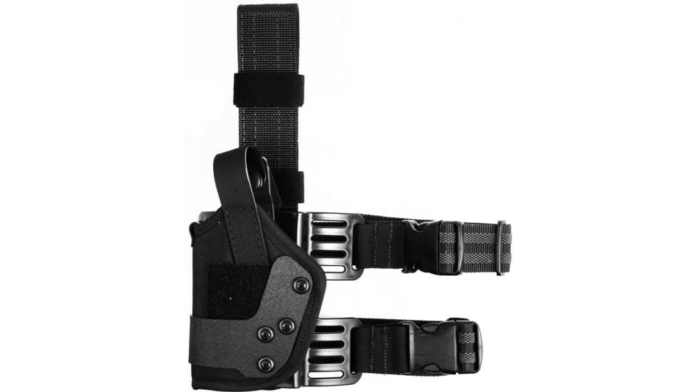 Uncle Mikes PRO-3 Dual Retention Thigh Holster, Black Left, 99182