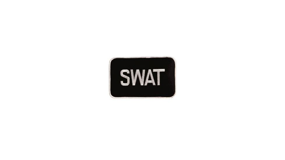 Uncle Mikes SWAT ID Patch Black/White S, 2.25x4.25in. Velcro/Molle, Poly Bag 7705024